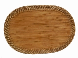 Curated Oval Bamboo & Rattan Handcrafted Placemat - Eco-Friendly Tableware Solution